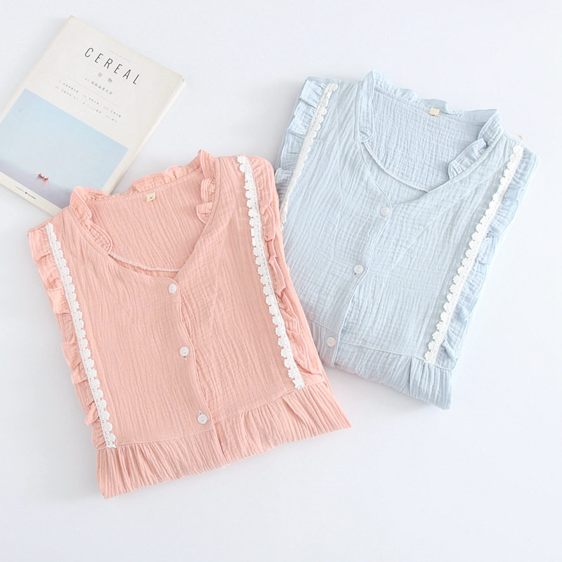 pure cotton washing fold Gauze lactation Month of service Spring and summer Three quarters pregnant woman pajamas postpartum nurse Home Furnishingsin the Maternity/Maternal supplies/Nutrition , Maternity , Set  category - from Buy2taobao.com to provide professional Taobao agent buy service