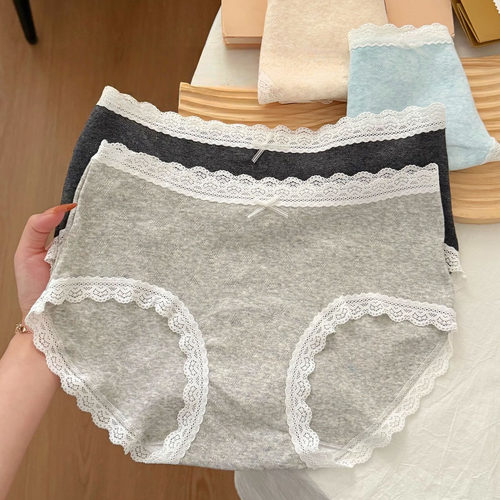 日系甜美蕾丝花边蝴蝶结三角裤
