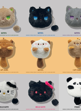 适用于荣耀亲选LCHSE耳夹式耳机 2Pro保护套S7蓝牙耳机壳X7e青春版卡通毛绒收纳x5/x6拉链款X5s Pro一体4i软A