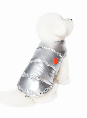 Sniff宠物狗狗猫咪秋冬装衣服亮银色休闲棉服背心中大小型犬衣服