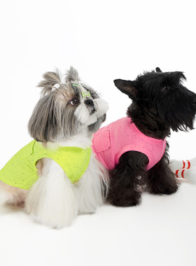 Sniff宠物狗狗猫咪春夏条彩点色织背心小型犬宠物衣服新品