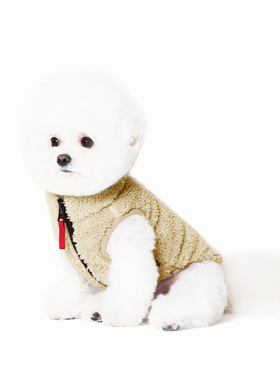 Sniff宠物狗狗猫咪秋冬款衣服泰迪比熊保暖毛绒拉链背心马甲毛衣