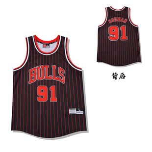 罗德曼91号美式复古球衣湖人科比麦迪詹姆斯夏季大网眼篮球服背心