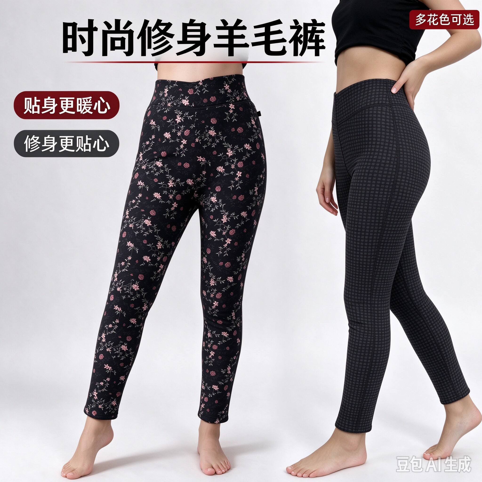 中老年羊毛加绒高腰护腰保暖裤