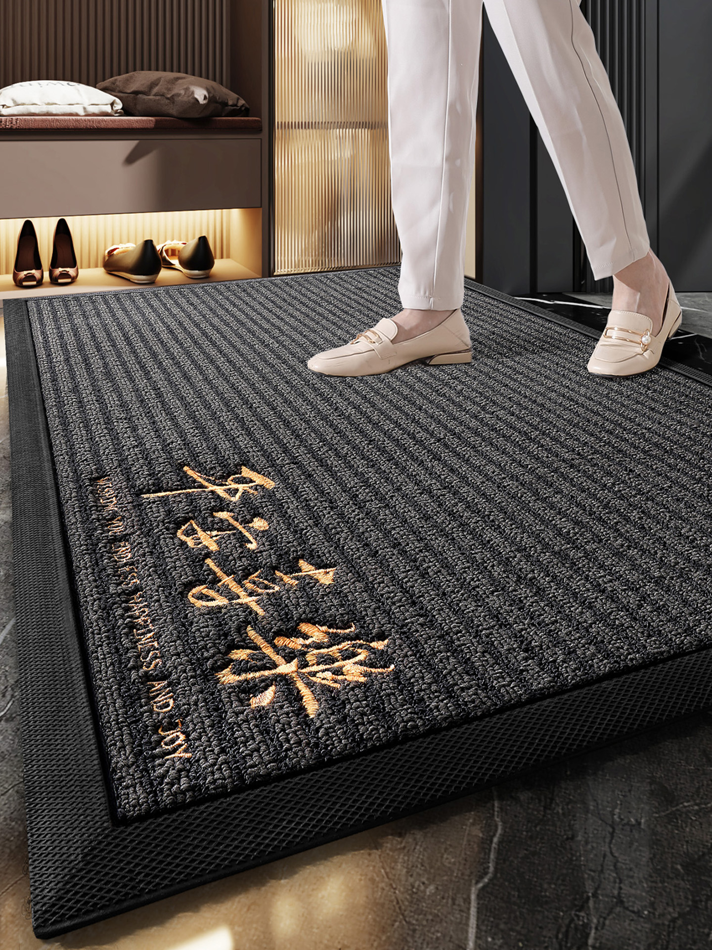 大江入户门地垫高级耐磨免洗地毯玄关户外除尘脚垫豪宅门口进门垫