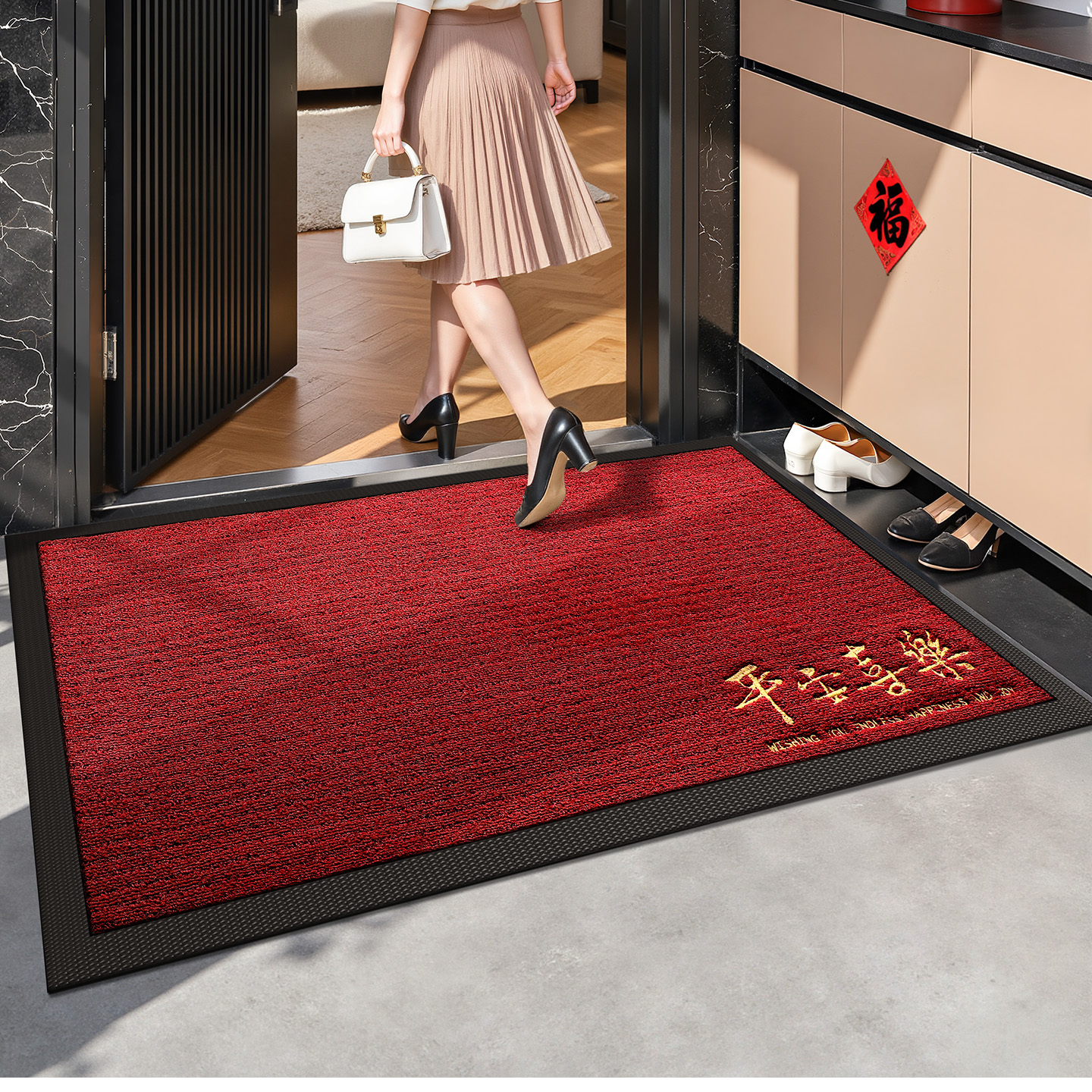 【精工刺绣】入户门地垫高级感