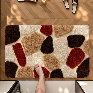 大江浴室吸水地垫简约厕所门口防滑洗手台专用地毯卫生间加厚脚垫