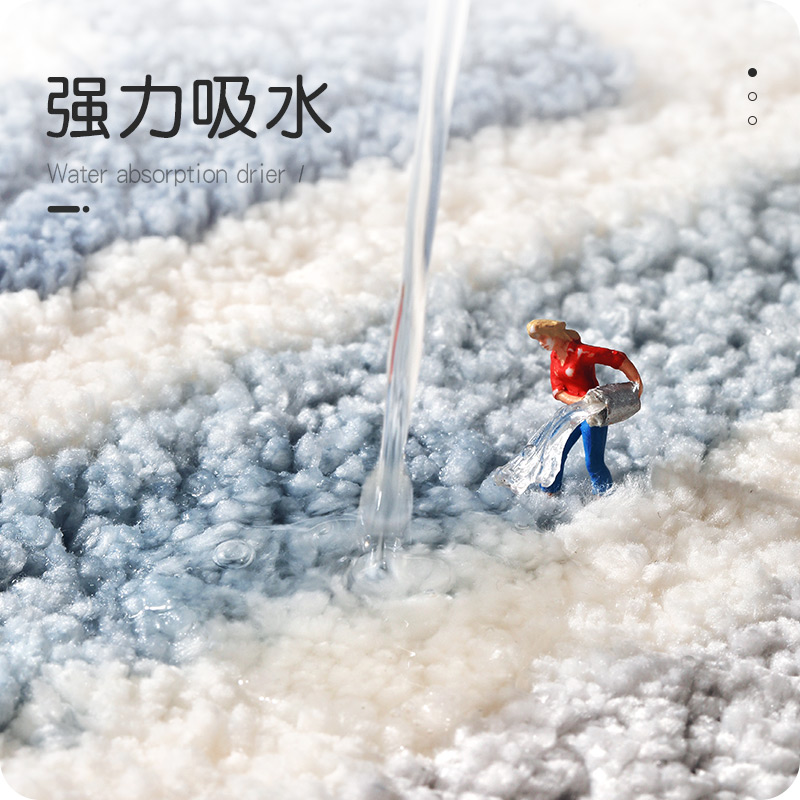 大江地垫浴室防滑脚垫卫生间吸水地毯家用卧室厕所洗手间门口门垫