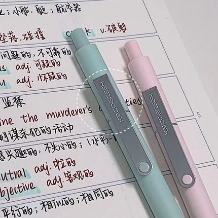 KACO 点途出游速干按动中性笔0.5黑芯小清新ins冷淡风 双珠笔头顺滑好写金属笔夹学生书写刷题办公文具MIDOT