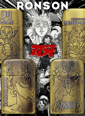 日本进口RONSON朗森煤油打火机刃牙热血高校绝狼天元突破动漫唐草