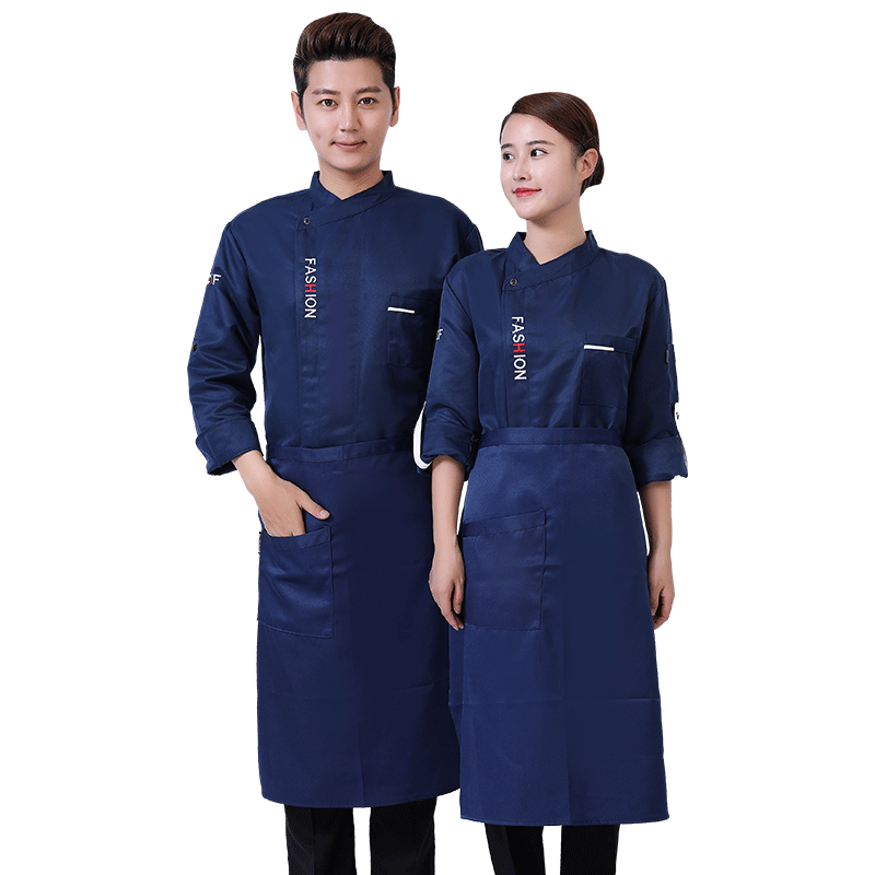 厨师工作服男长袖厨师服短袖酒店厨房餐厅食堂餐饮服务员工装定制