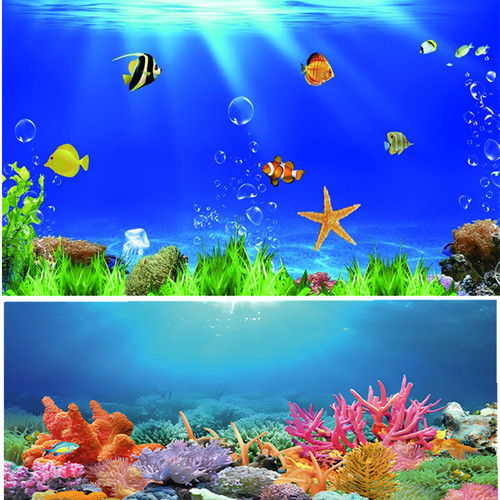 鱼缸背景贴纸水族箱背景