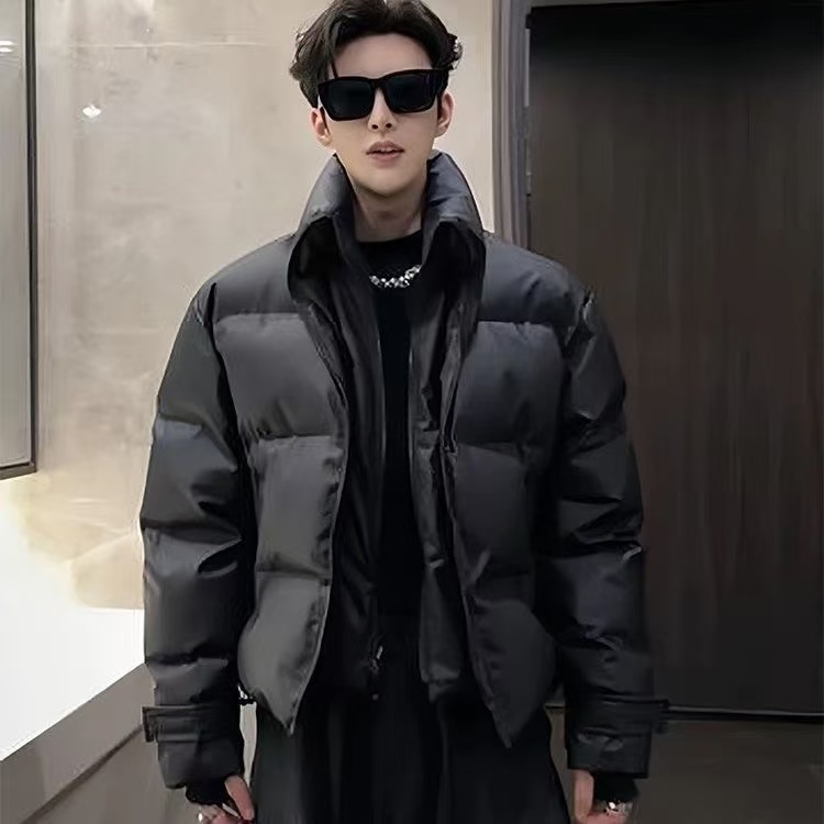 龙叨叨冬季新品高级感简约设计款立领棉服男潮牌百搭保暖棉衣外套