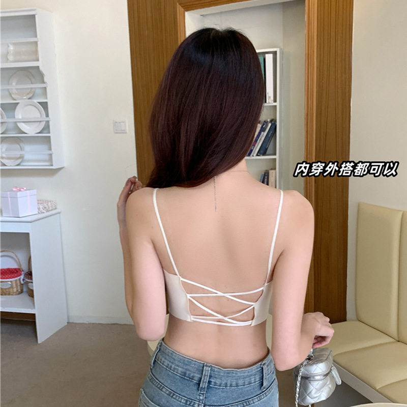 小云肌内衣新款夏季蕾丝吊带背心女一体带胸垫美背露背性感抹胸裹