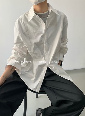 MONO 韩系极简立体廓形设计感长袖衬衫高级感宽松简约款衬衣男女