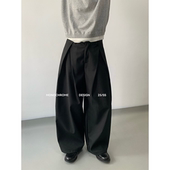 立体A字褶皱宽松高级感阔腿长裤 MONO 简约高品质休闲百搭西裤
