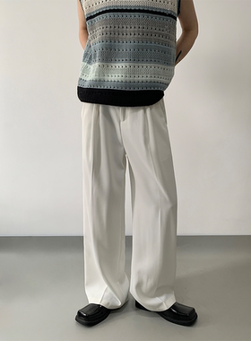 MONO韩风chic宽松垂感西裤男复古百搭直筒显腿长显瘦长裤ins潮流
