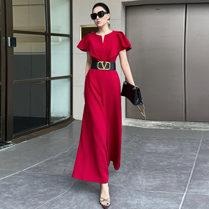 高端女神范气质显瘦高腰垂坠感阔腿裤连体裤女夏2025新款时尚长裤