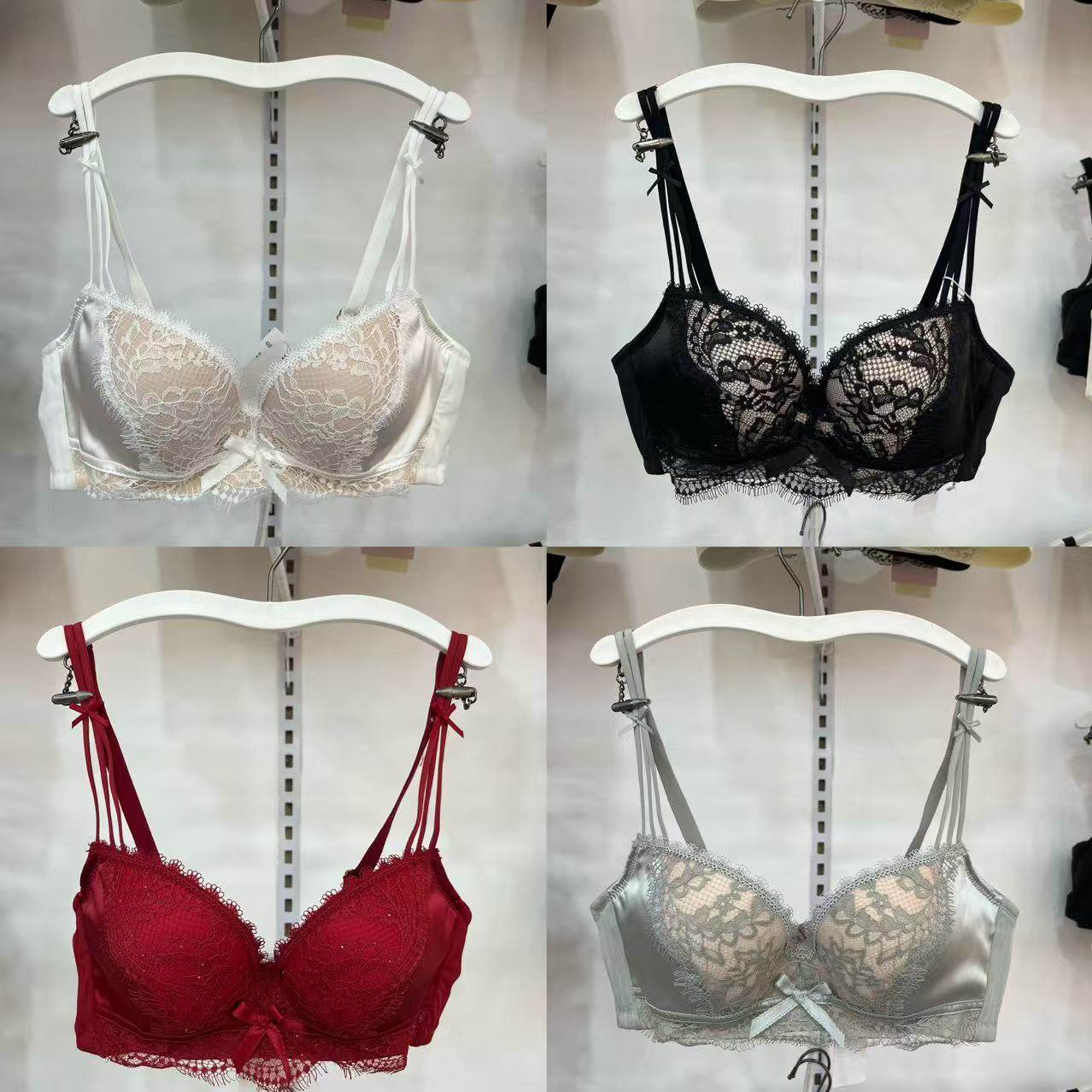 性感蕾丝女内衣小胸聚拢A杯无钢圈上托加厚馒头杯显大文胸罩8605