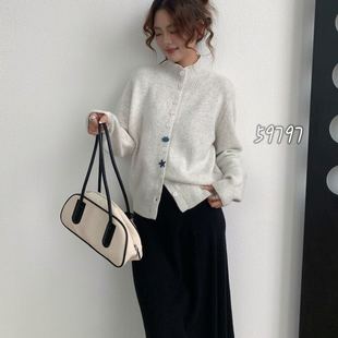 时尚 BADX正品 新款 女25冬季 百搭毛衣 韩系温柔风软糯高级感针织开衫