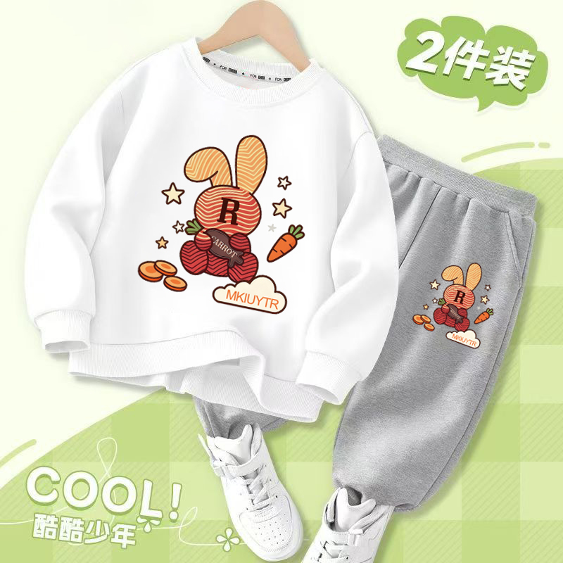 儿童休闲卫衣套装男童两件套春秋帅气2025童装新款秋装男孩套装潮
