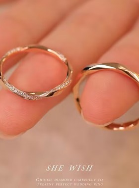 莫比乌斯环情侣对戒纯银戒指一对款小众设计感情人节礼物送女男友