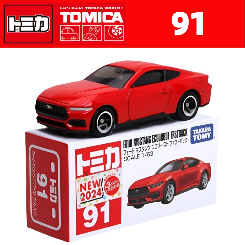 TOMY多美卡11月新车红白盒91号福特野马跑车合金小车模型玩具日版
