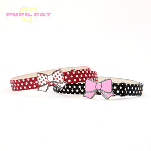 PUPILFAT原创腰带红黑白波点蝴蝶结闪粉皮革童趣可爱涩谷
