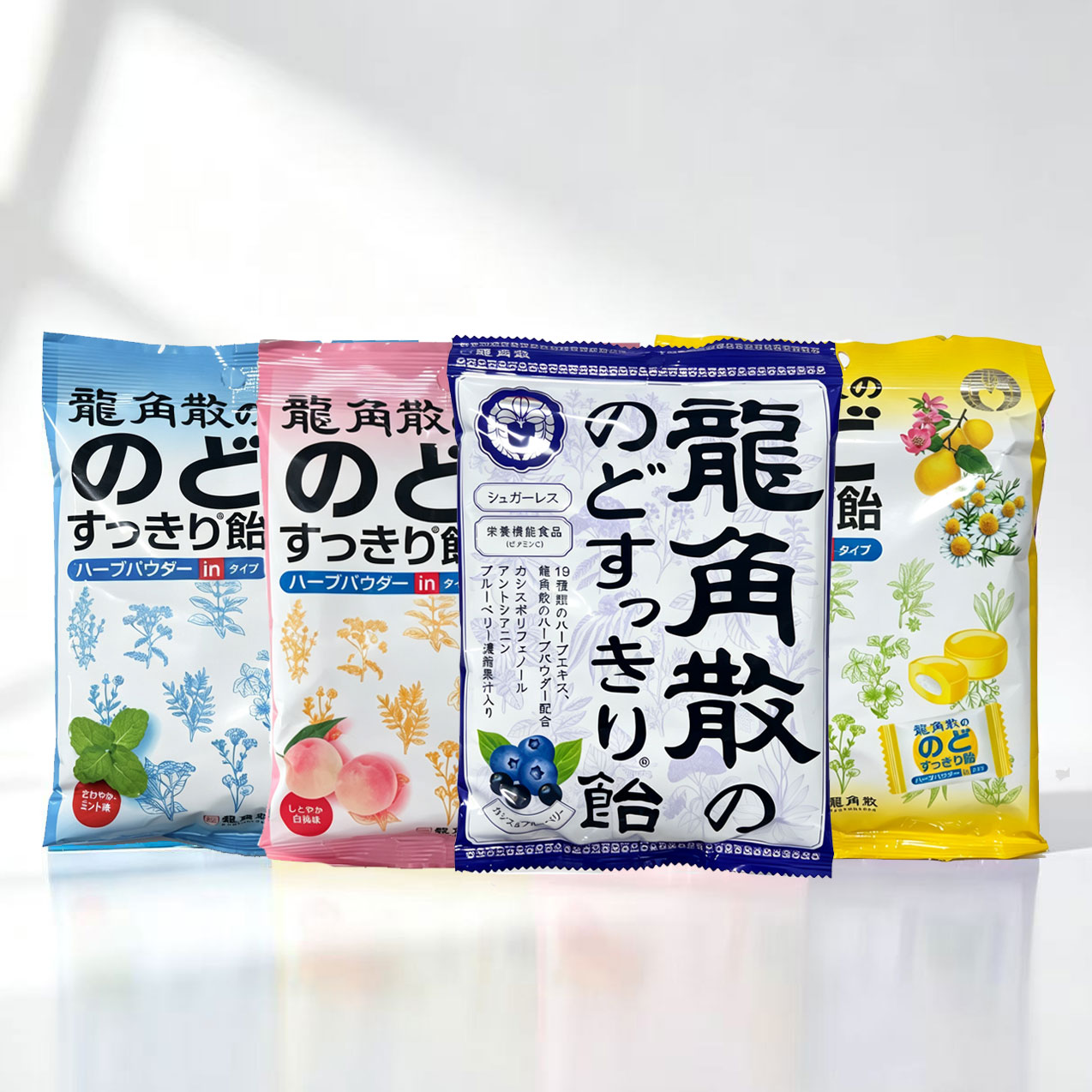 日本龙角散润喉糖蓝莓味白桃水果味夹心护嗓润喉糖送礼零食袋装