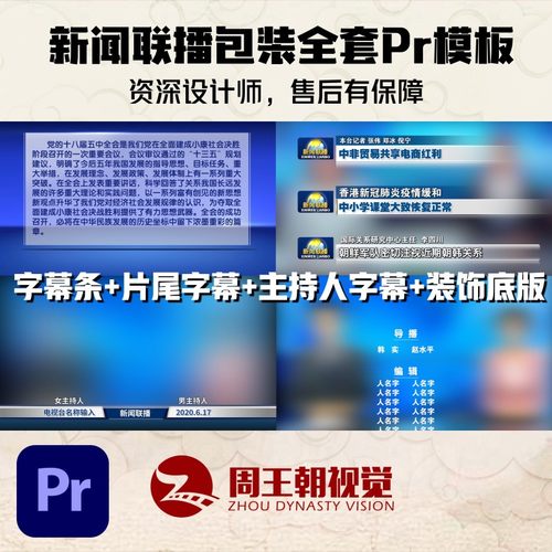新闻栏目节目包装联播类主持人包装套装字幕条PR模板