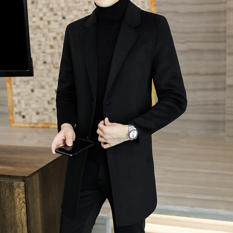 双面羊绒大衣男秋冬季2024新款中长款呢子风衣高端羊毛呢男士外套