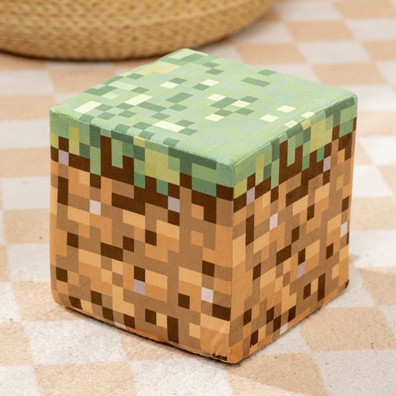 Minecraft我的世界TNT抱枕草方块毛绒玩具公仔MC玩偶靠垫游戏周边