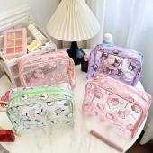 正版 三丽鸥可爱卡通透明化妆包大容量高颜值可爱旅行收纳包洗漱包