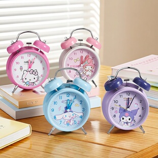 三丽鸥打铃闹钟小学生儿童起床神器可爱卡通高中生强力叫醒上学