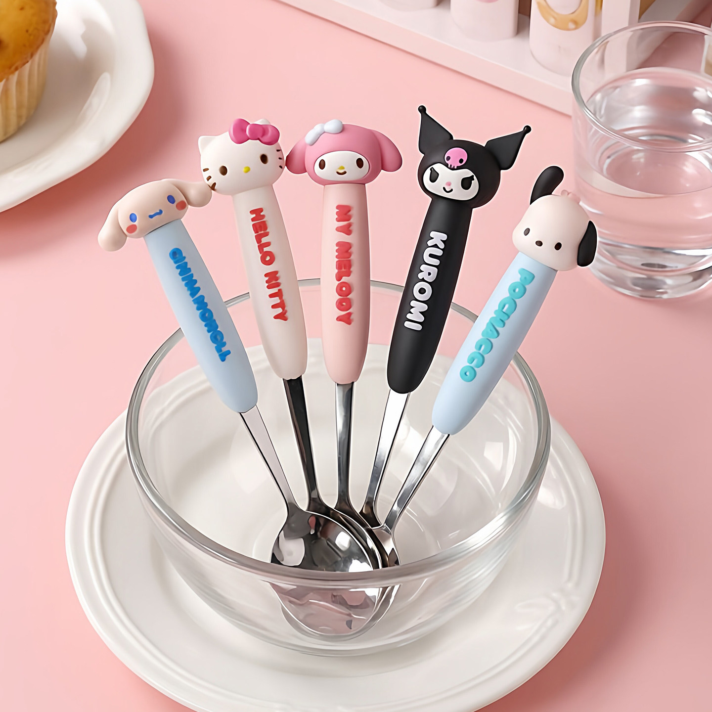 三丽鸥不锈钢勺子可爱叉勺套装宝宝儿童学生吃饭叉子高颜值调羹