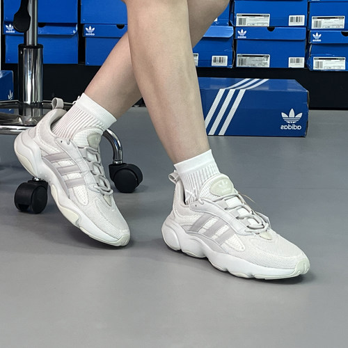 正品Adidas阿迪达斯三叶草男女厚底网面透气休闲运动老爹鞋ID0551