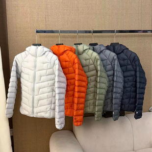 刺绣高端户外品牌男女款超轻排骨羽绒服超轻量化保暖连帽运动外套