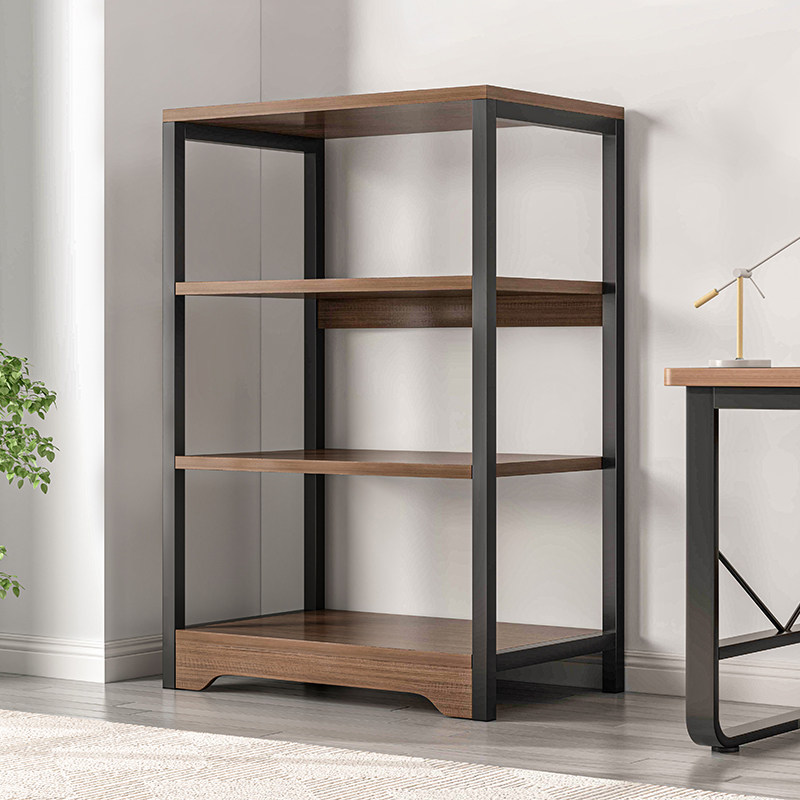 书架置物架落地多层收纳架子实木色书柜办公室储物架柜子分层架