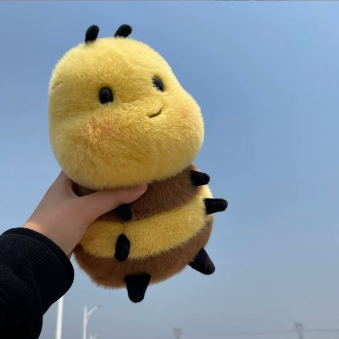 可爱表情小蜜蜂瓢虫毛绒玩具