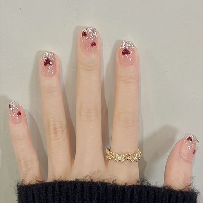 纯手工穿戴甲甜心奶泡秋冬高级感