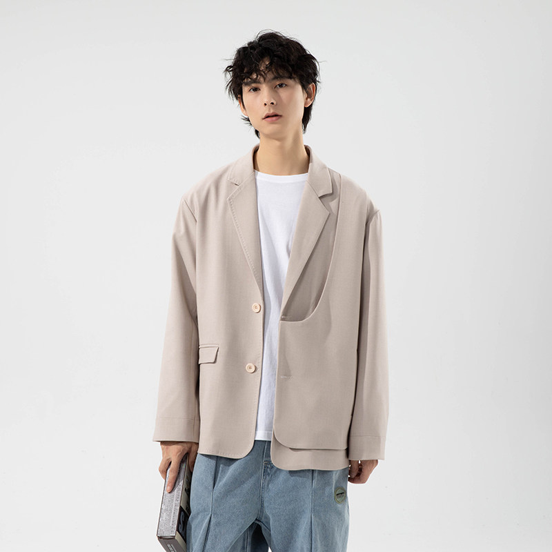 青年时尚商务休闲流行西装领单排扣长袖纯色西服夹克P180,男装夹克,星座407-1