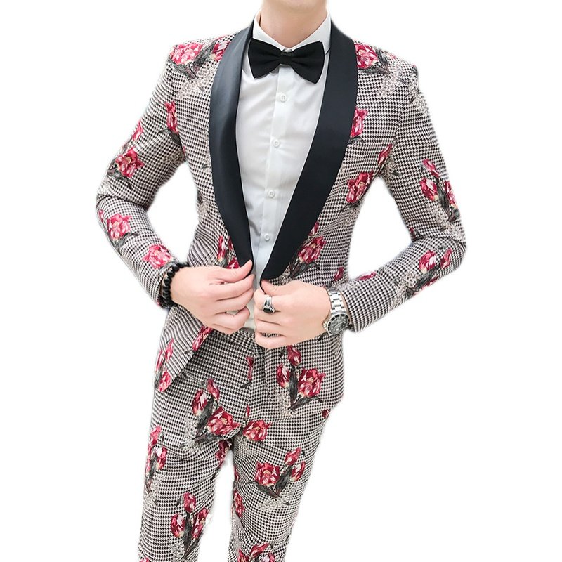 2025年秋季新款修身印花长袖西服套装407-1/P180,男装西服套装,星座407-1