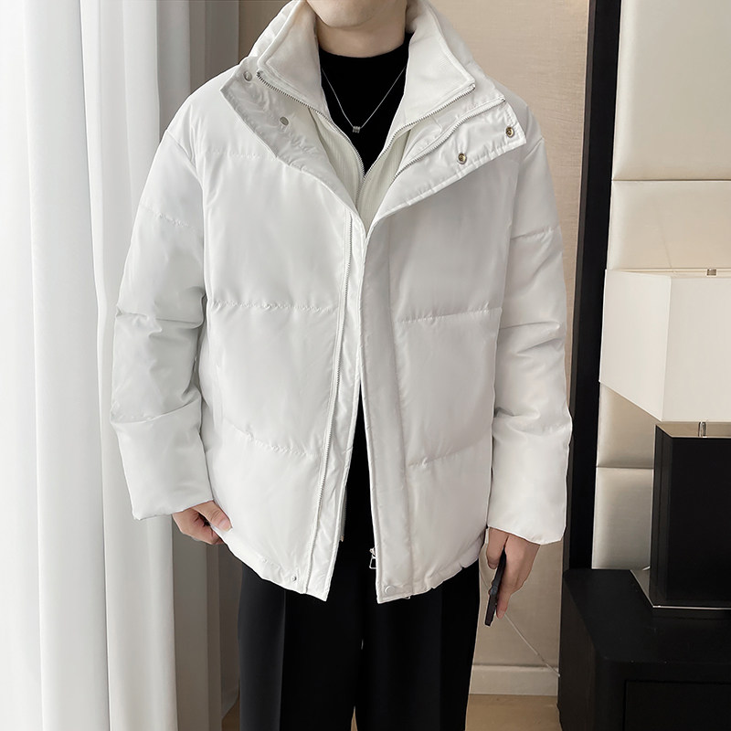 新款男羽绒服假两件立领防风宽松保暖加厚韩系穿搭帅气面包服P130,男装羽绒服,星座407-1