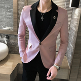 男士修身长袖休闲潮流单排扣小西装外套上衣P115，男装西服，星座407-1