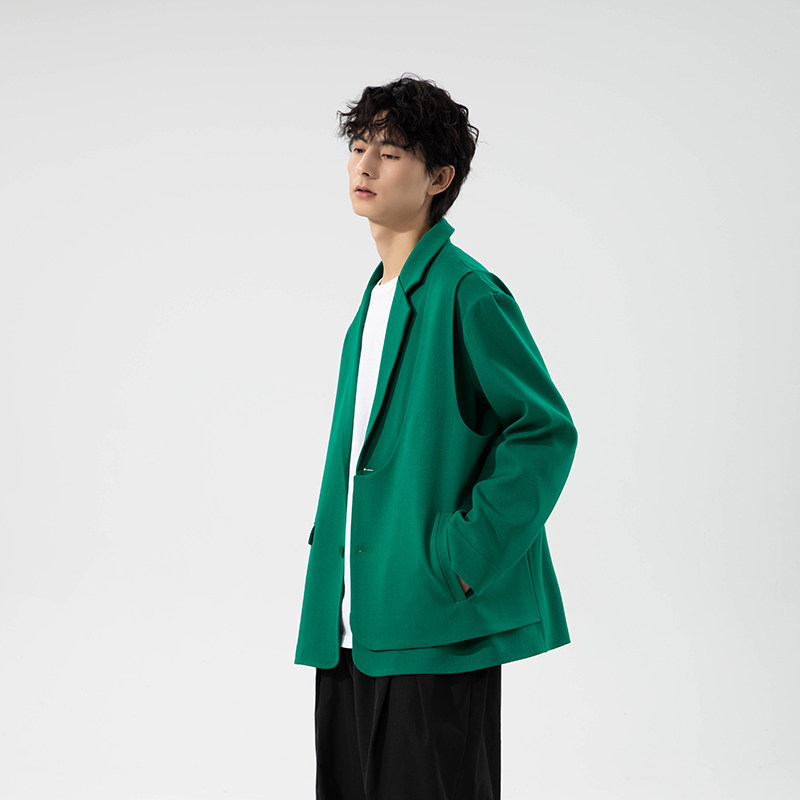 青年时尚商务休闲流行西装领单排扣长袖纯色西服夹克P180,男装夹克,星座407-1