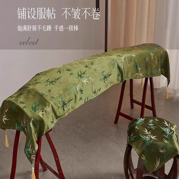 中国风古筝防尘罩新中式绿色竹子