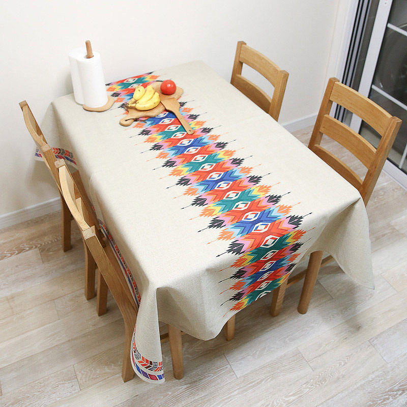 波西米亚民族风桌布防水餐桌布野营餐垫棉麻混纺印花茶几台布彩色,居家布艺,餐垫,淘宝优惠券,粉丝福利购,淘宝优惠卷