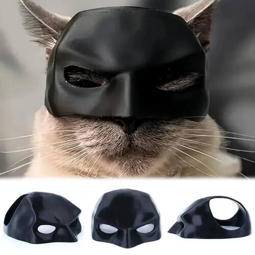 1-10PCS Black Bat Cat Avenger Mask Matte Cool Superhero Pet