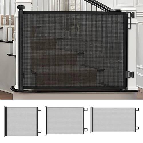 Retractable Dog Gate No-Drill Childproof Net Fence Cat Baffl