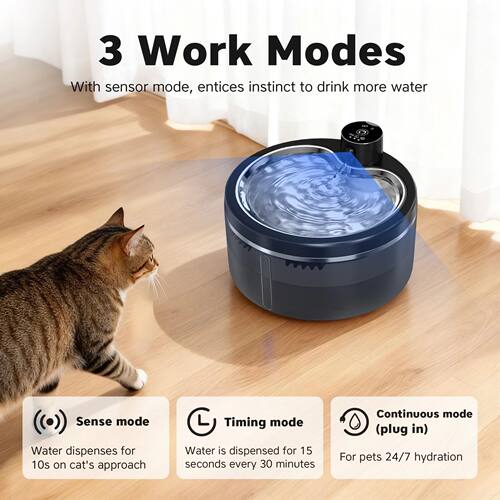 3L Wireless Cat Water Fountain Mute Pet Water Dispenser With